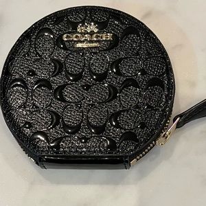 Coach Black Patent Leather Coin Case